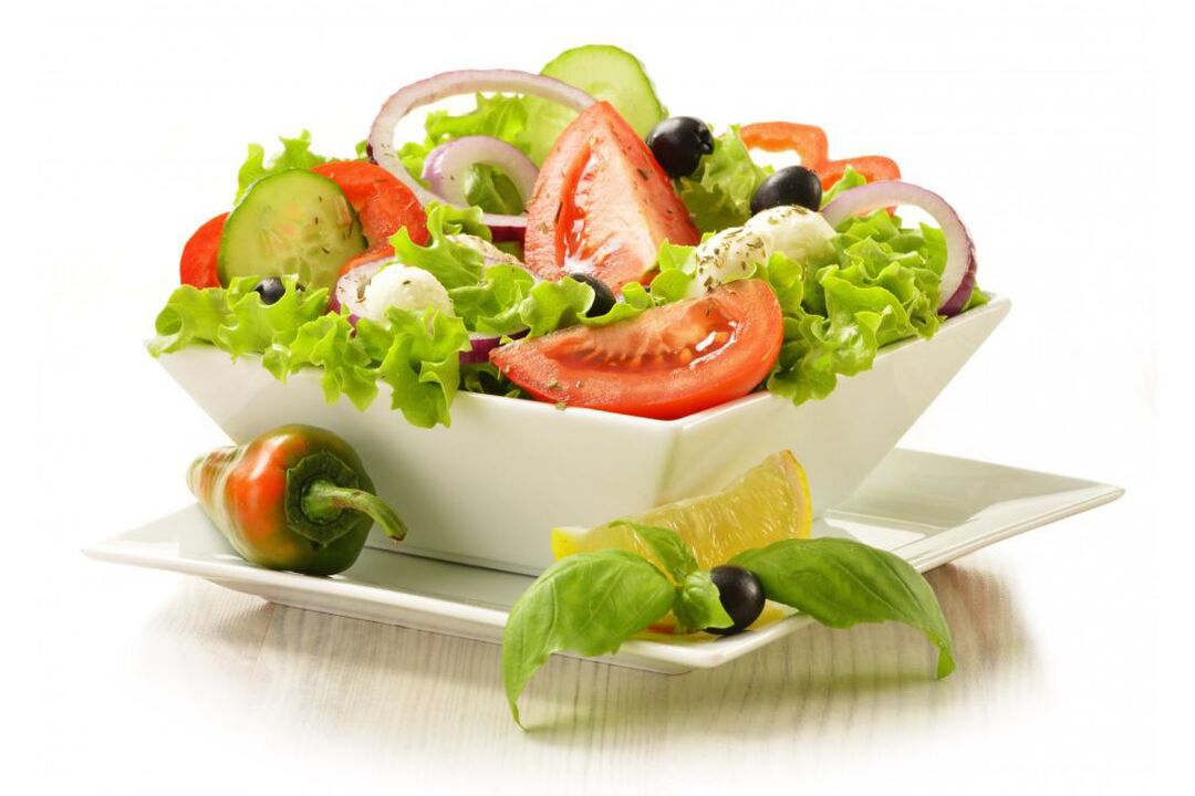 Pada hari sayuran diet kimia, anda boleh menyediakan salad yang lazat