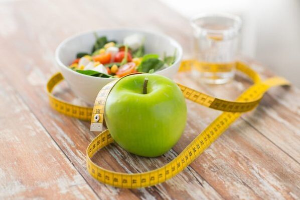 sayur-sayuran, buah-buahan dan air adalah penting untuk penurunan berat badan